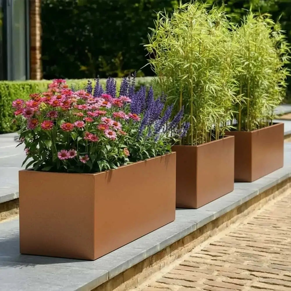 jitoossheed 120cm Zinc Galvanised Copper Trough Planter