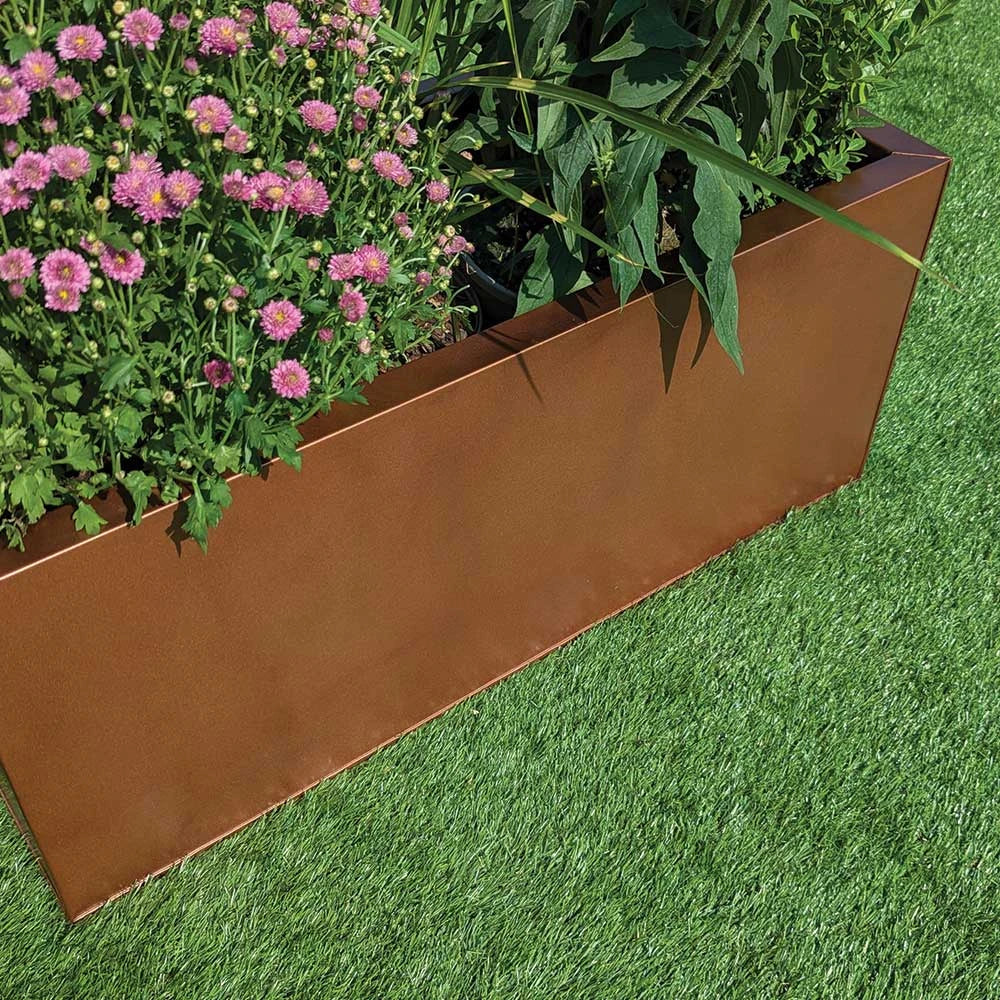 jitoossheed 120cm Zinc Galvanised Copper Trough Planter
