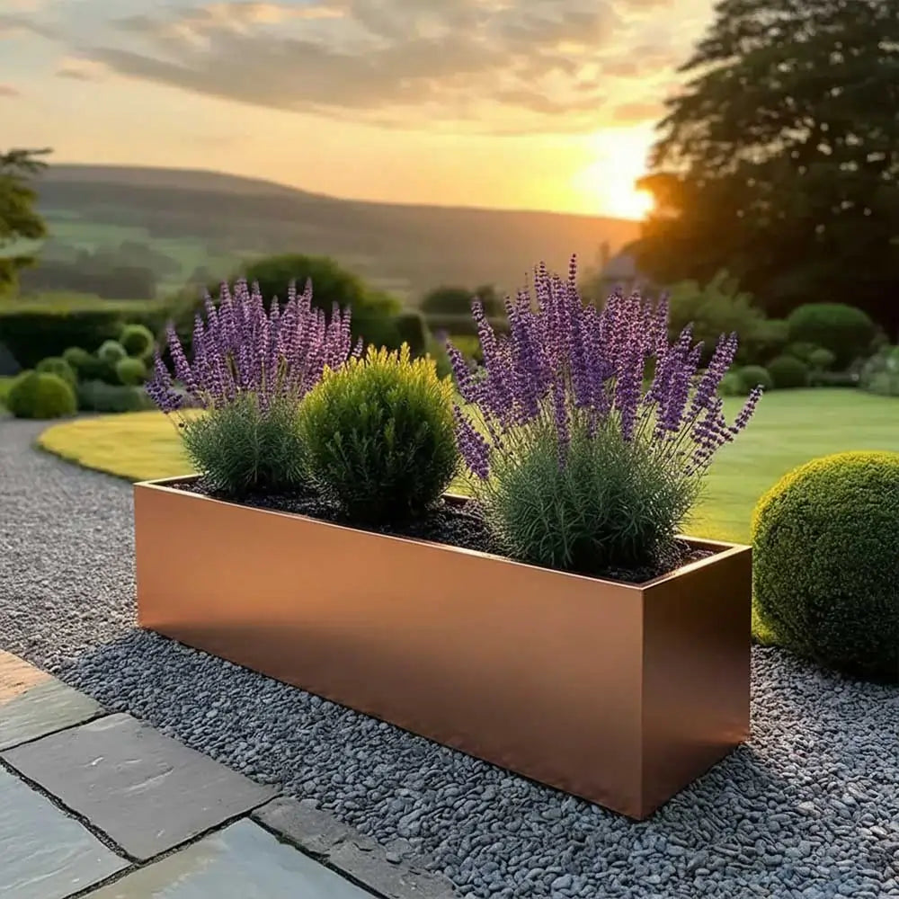 jitoossheed 120cm Zinc Galvanised Copper Trough Planter