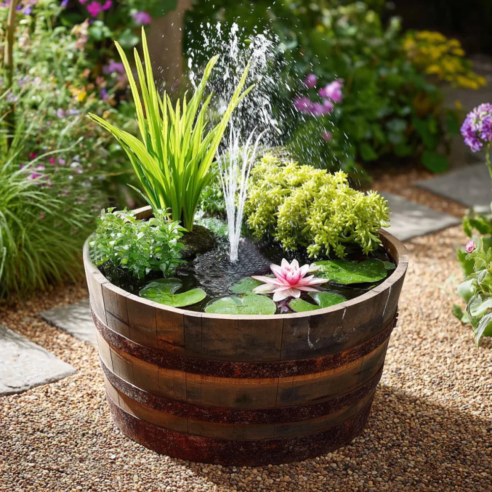 jitoossheed Oak Half Barrel Wildlife Pond Kit